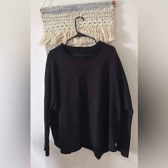 Frank & Eileen Anna triple fleece long-sleeve capelet sweatshirt in black XL - Picture 2 of 5